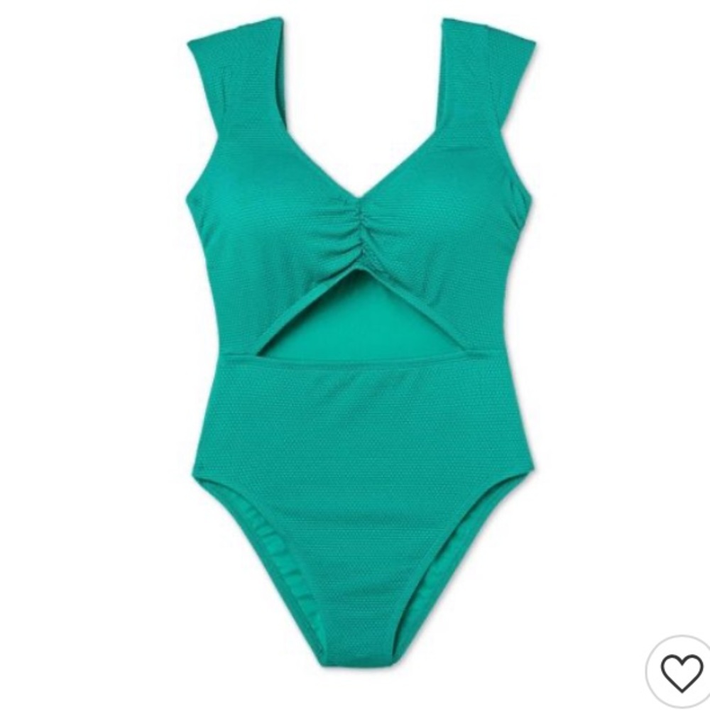 NWOT SHADE & SHORE Cut-Out Textured Swimsuit